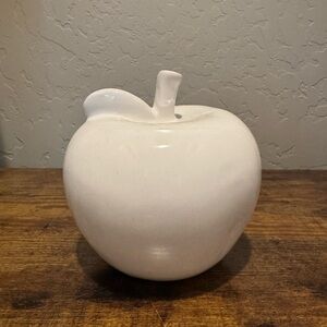 White Ceramic Apple Decor